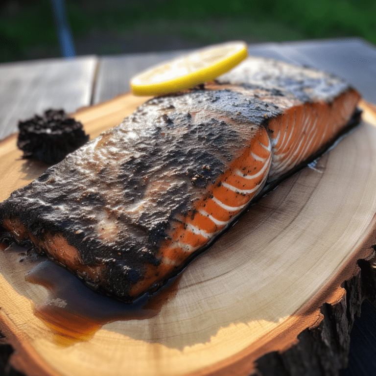 Cedar Plank Salmon with Grainy Mustard Glaze