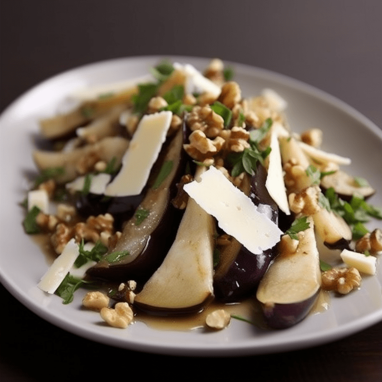 Eggplant, Pear and Pecorino Salad