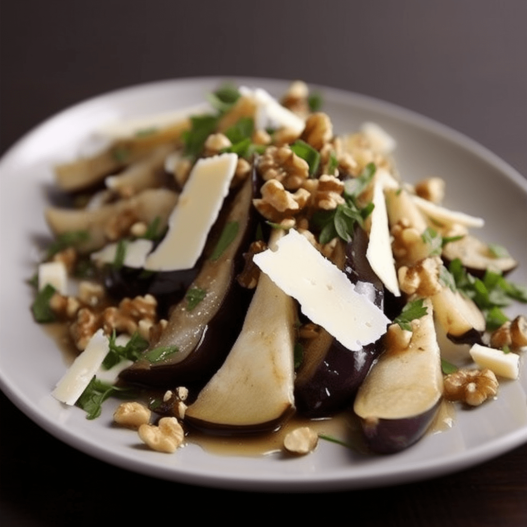 Eggplant, Pear and Pecorino Salad