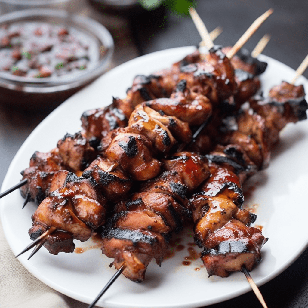 Charcoal-Grilled Barbecued Chicken Kebabs