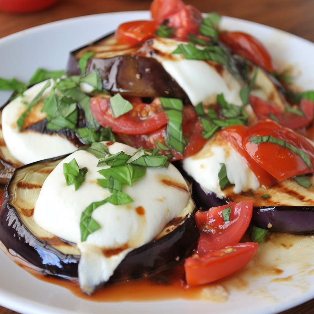 Grilled Eggplant, Tomato and Mozzarella