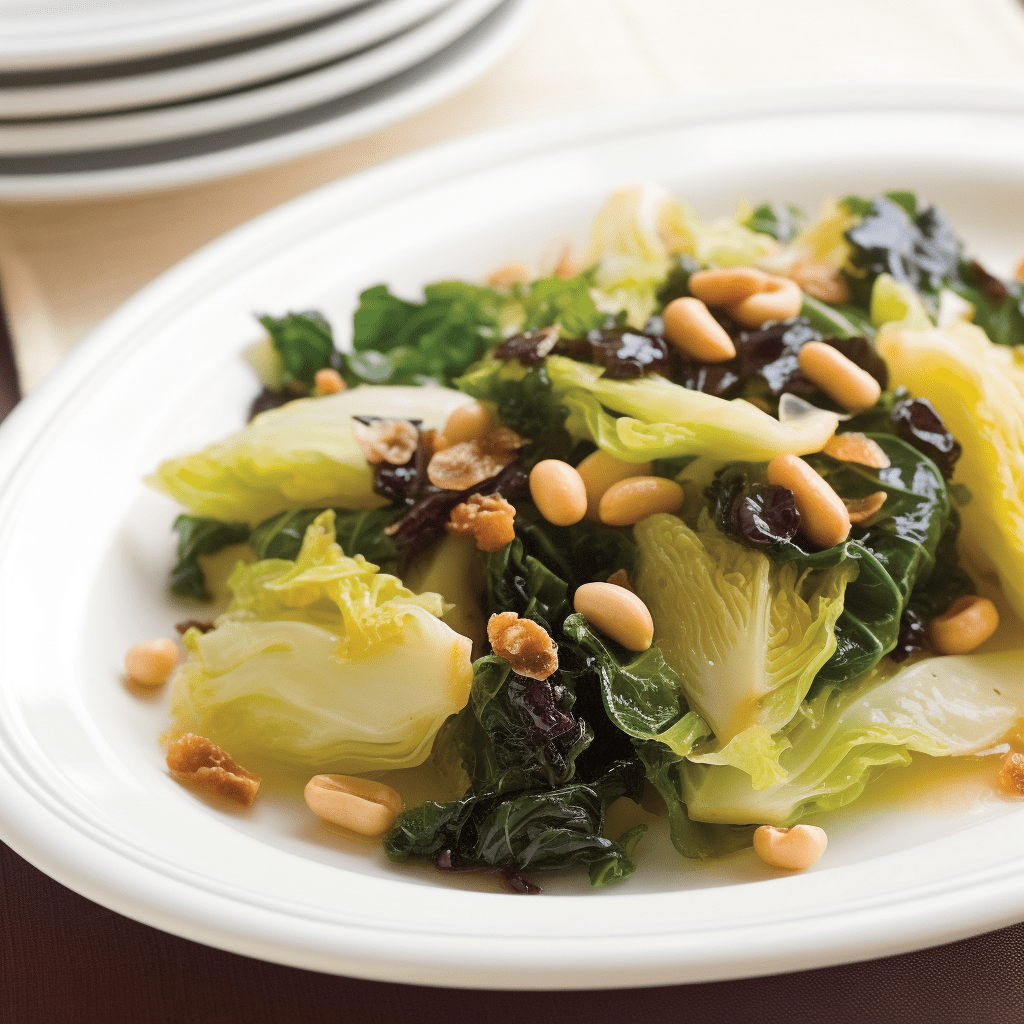 Escarole with Pine Nuts and Raisins