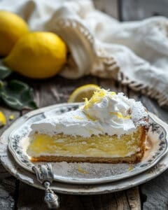 A slice of Lemon Torta Caprese
