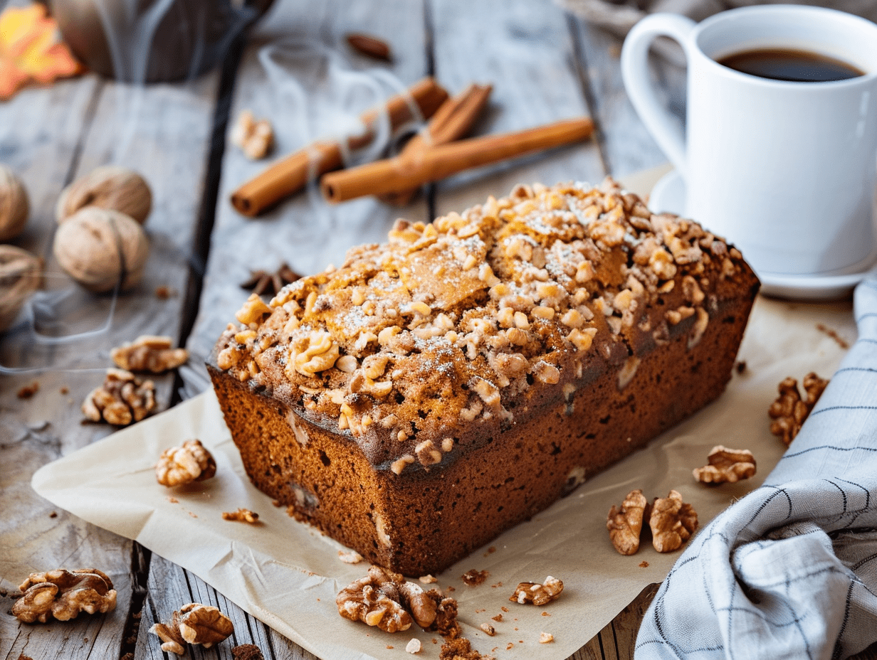 Walnut Streusel Pumpkin Bread